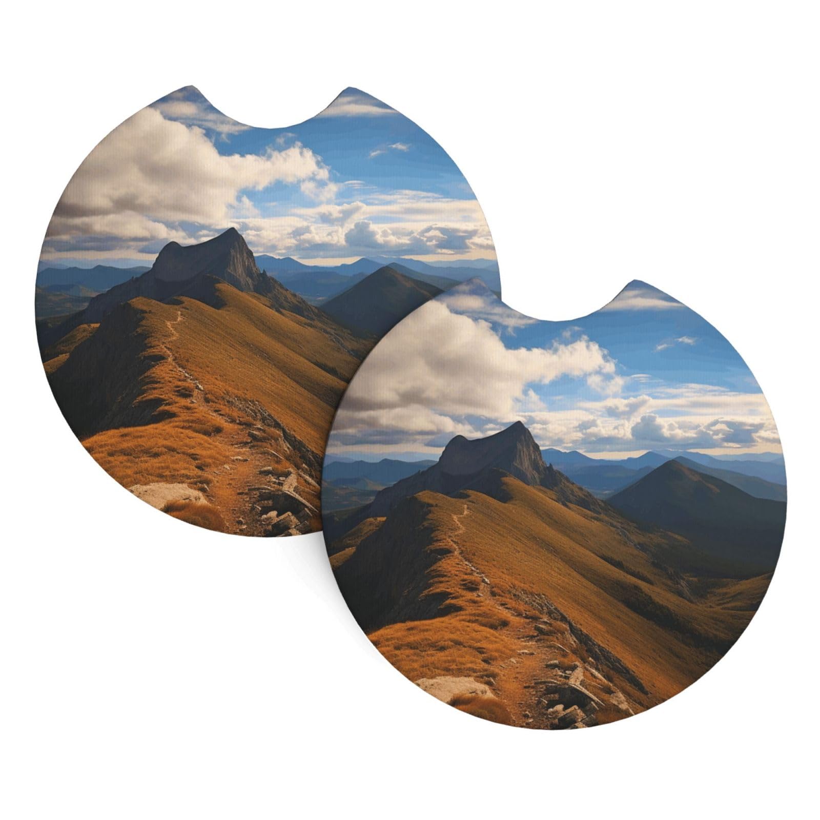 2 Pack Car Coaster for Cup Holders Pinnacle Peak Car Cup Coaster 2.7" Neoprene Non-Slip Automotive Cup Mat Universal Auto Car Interior Accessories for Women Men Cup Pad