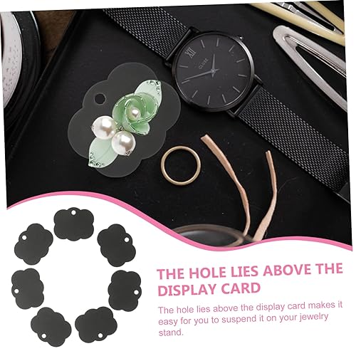 Miniatura 8 de WOONEKY Clip para el cabello Tarjetas de visualización 100 unids papel joyería tarjetas agujeros para pantalla horquilla titular para