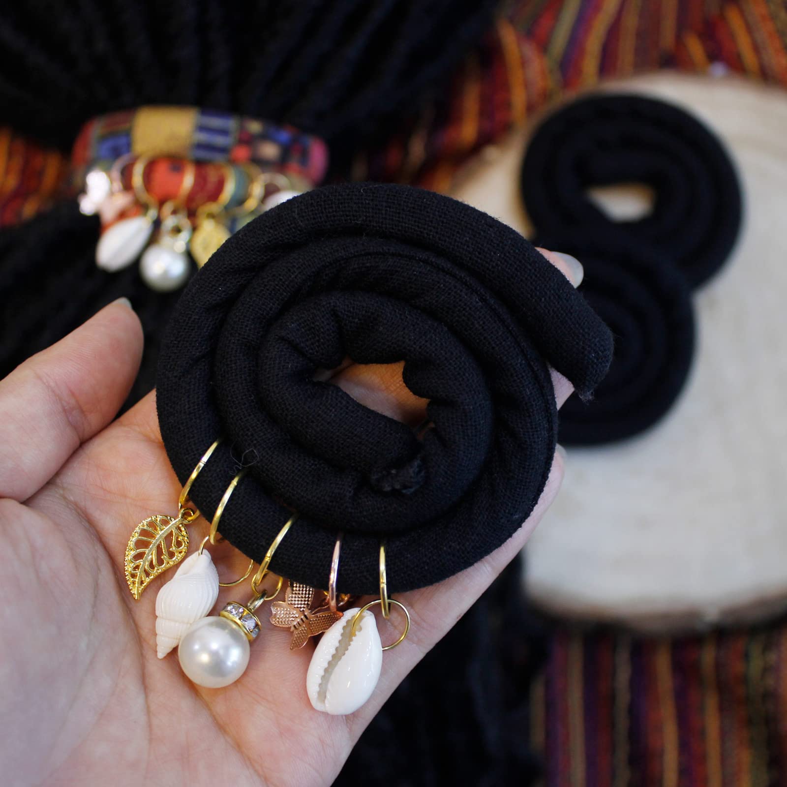 3 Pcs Spriral Lock Hair Tie dreadlock hair tie set dreadlock accessories for women and men dreadlocks ponytail holder Dread hair ties for braids thick curly hair (16 inches - Image 3