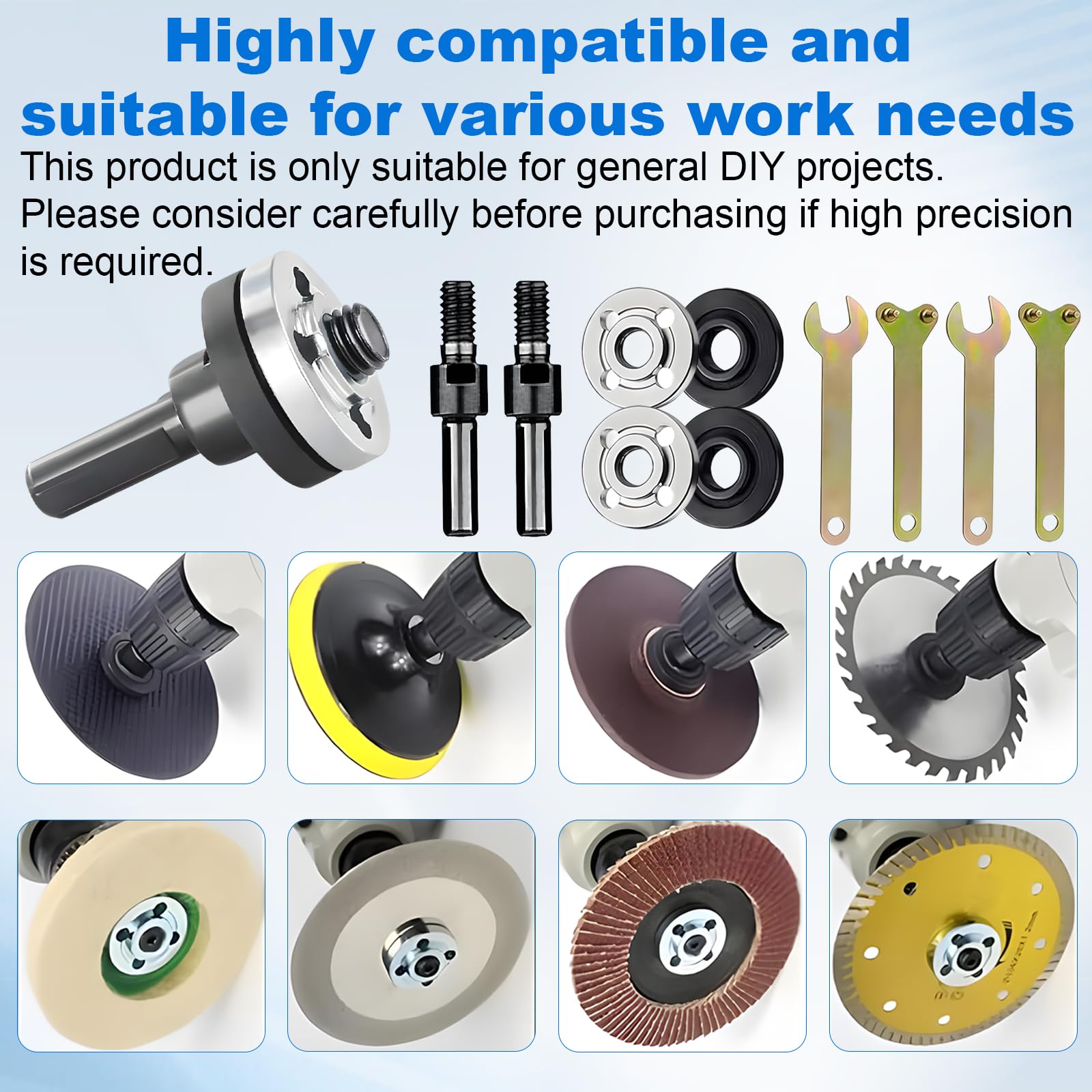 10 accessori per smerigliatrice angolare, set di collegamento per smerigliatrice angolare, trapano a mano, set di adattatori con chiave a brugola, smerigliatrice angolare, adattatore modificato per