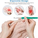 MECHEER Crochet Crochets 12 Tailles Crochet Crochet ensemble, 51 Pack Kit Crochet de fil pour les débutants, Aiguilles de tricot avec poignées ergonomiques pour les mains arthritiques, Kit Aiguille Crochets avec étui bleu pour les crocheteurs