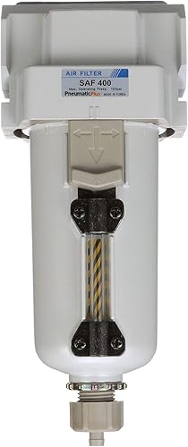 Miniatura 2 de PneumaticPlus saf400-n04b-mep Filtro de partículas de aire comprimido 12NPT 10micrastazón de metal wdrenaje Manual soporte por PneumaticPlus