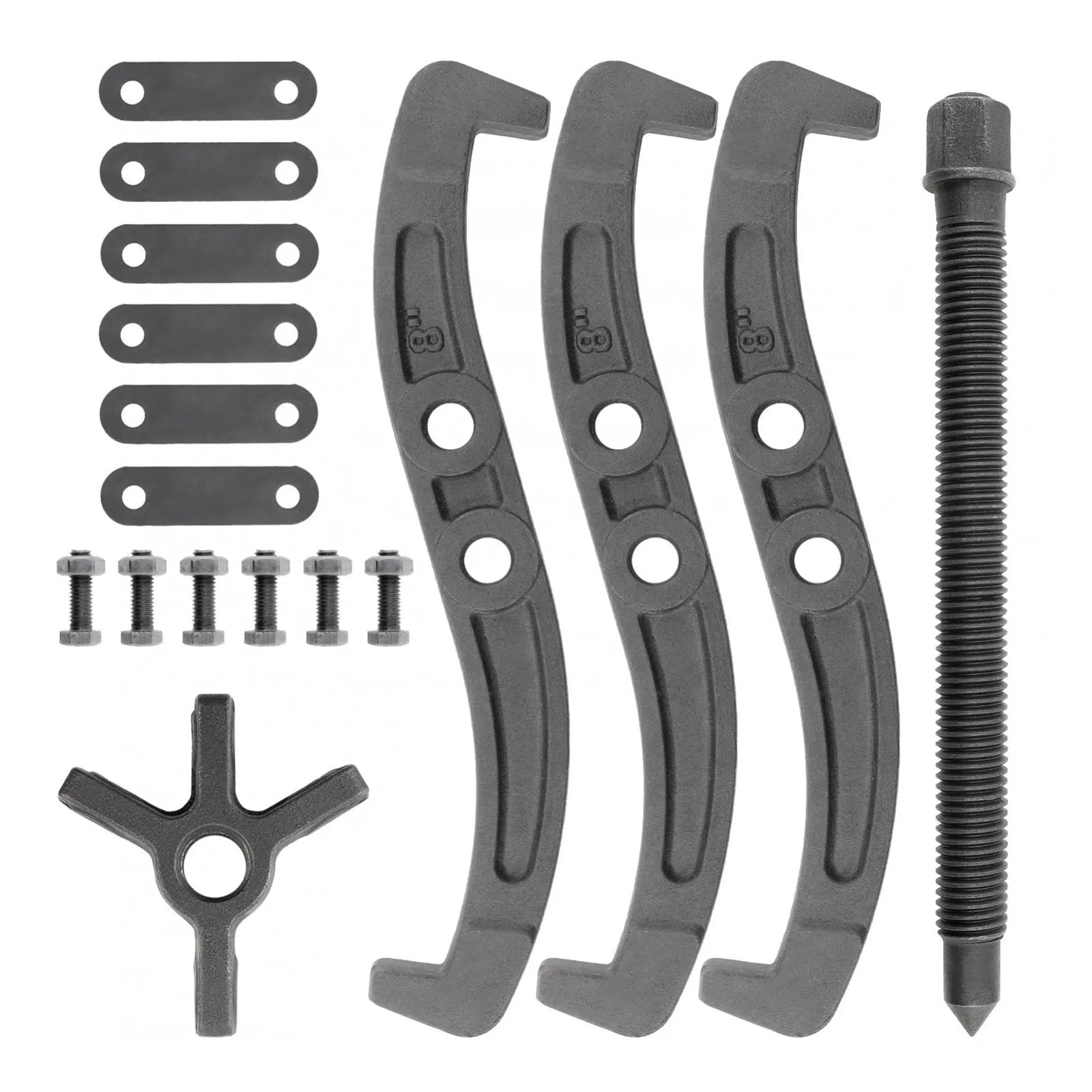 Kit de Herramientas de 200 mm y 8 Pulgadas para extracción de poleas, cojinetes y Volantes con 3 mordazas, Herramienta de guía de mordazas para Trabajo Pesado