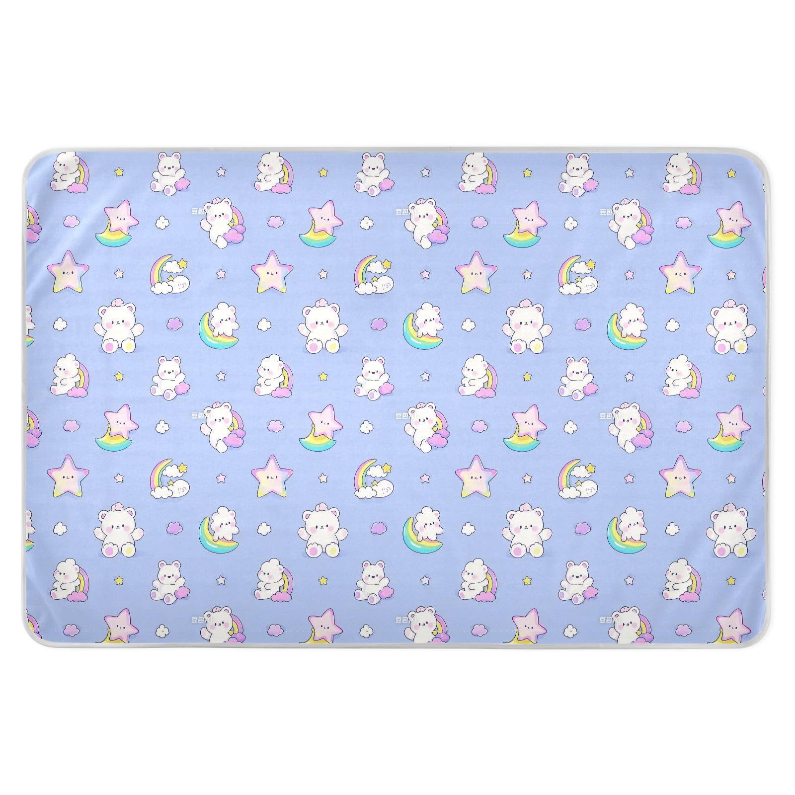 Cute Cartoon Bear Star Purple Peach Changing Pad Covers Waterproof Washable Bed Pad Changing Pad Liner for Kids Adults Pets , 52