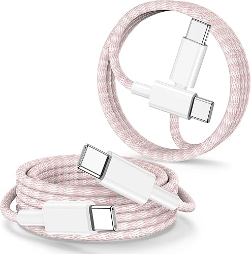 Vista 81 de Carplay - Cable de carga USB C para iPhone 16 15 Pro Max, paquete de 4 [3/3/6/6 pies] 60 W USB C a USB C cable y USB A a USBC cable de carga rápida