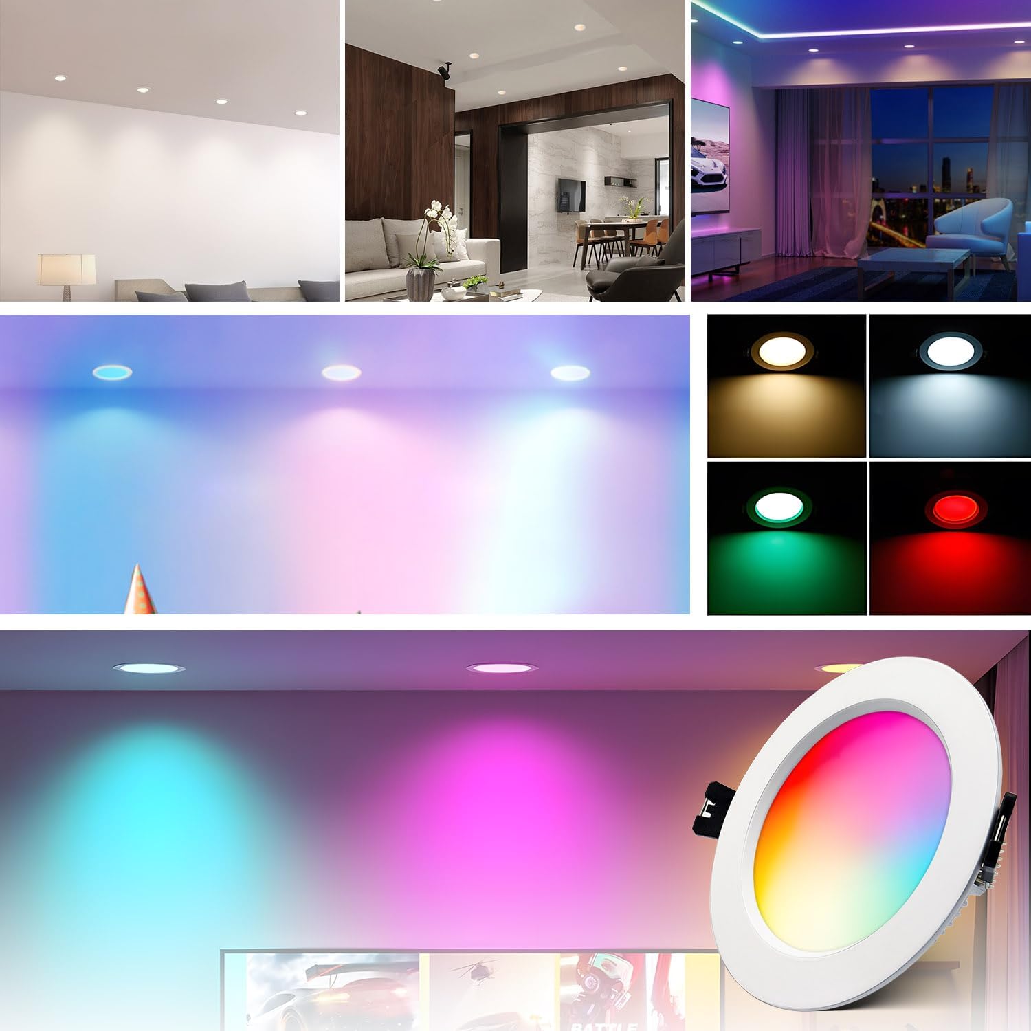 Amazon.co.jp: RGBW LED ダウンライト 7W 調光 調色 1600万色 3000