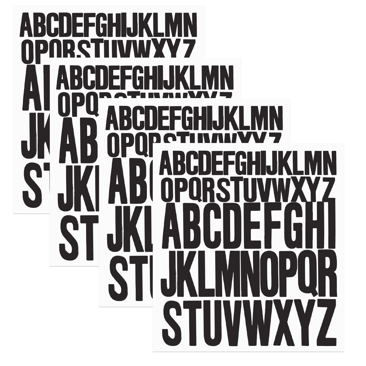 ALLY-MAGIC Capital Letter Stickers, 1 Inch & 2 Inch Self-Adhesive Vinyl Alphabet Stickers for Window, Mailbox, Car, Scrapbooking & Decor (Black)