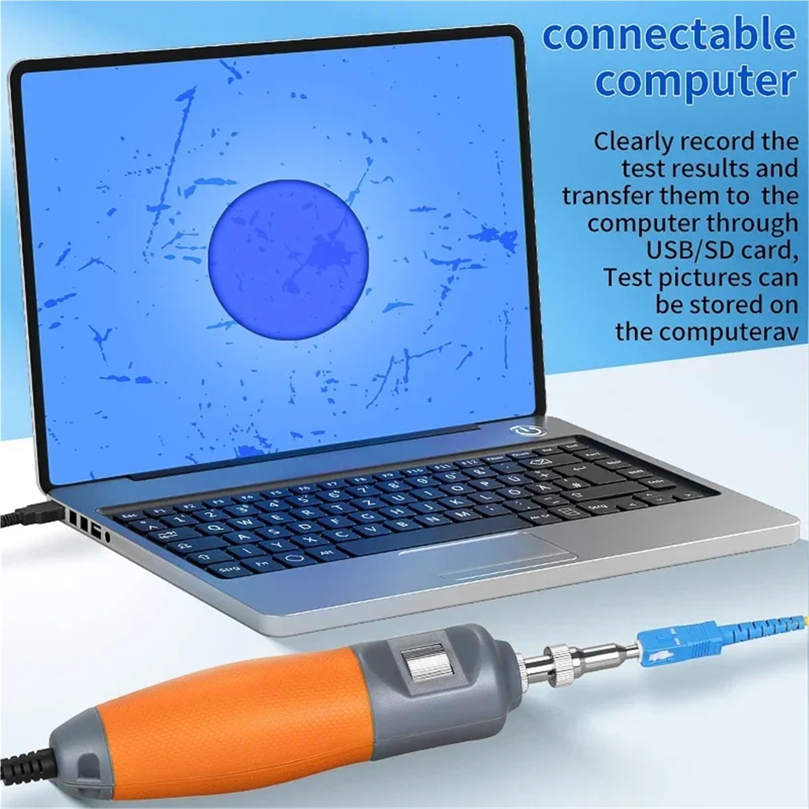 OTDR, Limpiador de fibra óptica AUA-600, microscopio 400X, pantalla táctil HD 5 pulgadas, sonda inspección, detector extremos(Support UPC)
