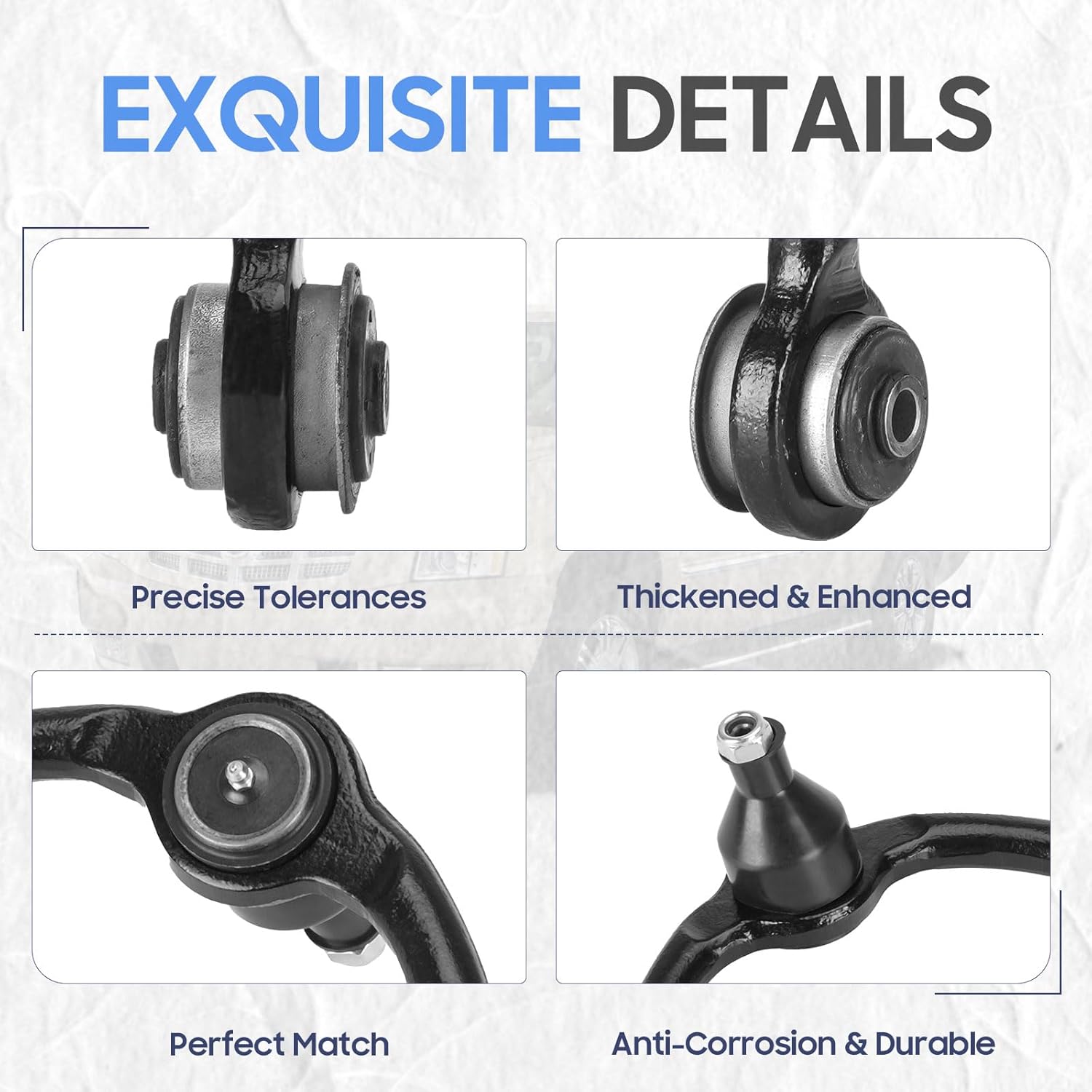 Front Upper Control Arms w/Ball Joints Front Sway Bar/Tie Rod End Links Suspension Kit for 2005-2010 Jeep Grand Cherokee, 2006-2010 Jeep Commander (10PCs)