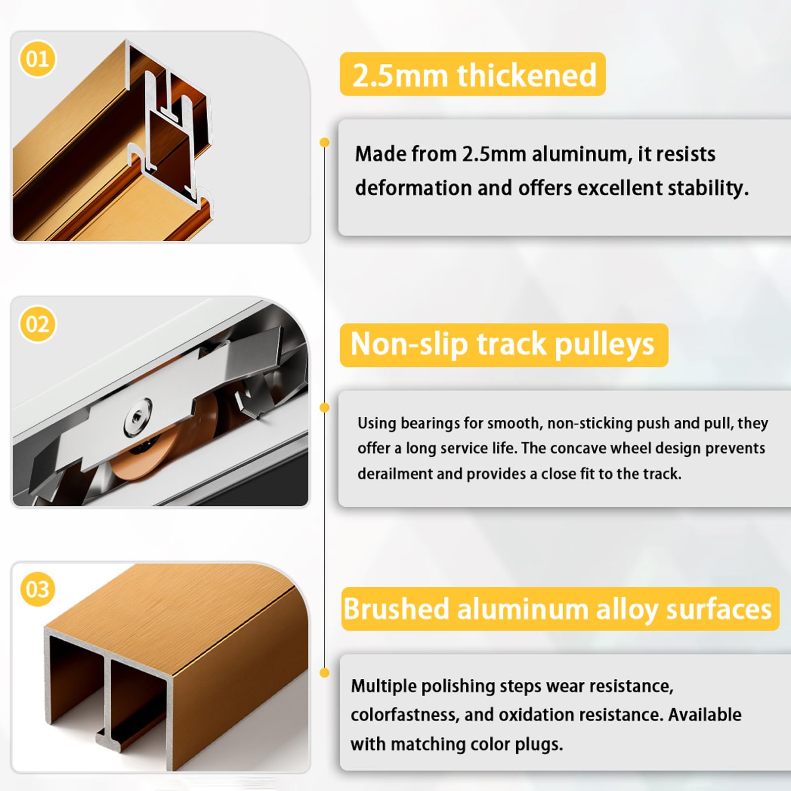 Aluminiowa szyna do drzwi przesuwnych, szyna do drzwi przesuwnych ze szkła, łatwa do zainstalowania, zapobieganie rdzy, łatwa instalacja, łatwa instalacja, do sypialni, łazienki i pralni