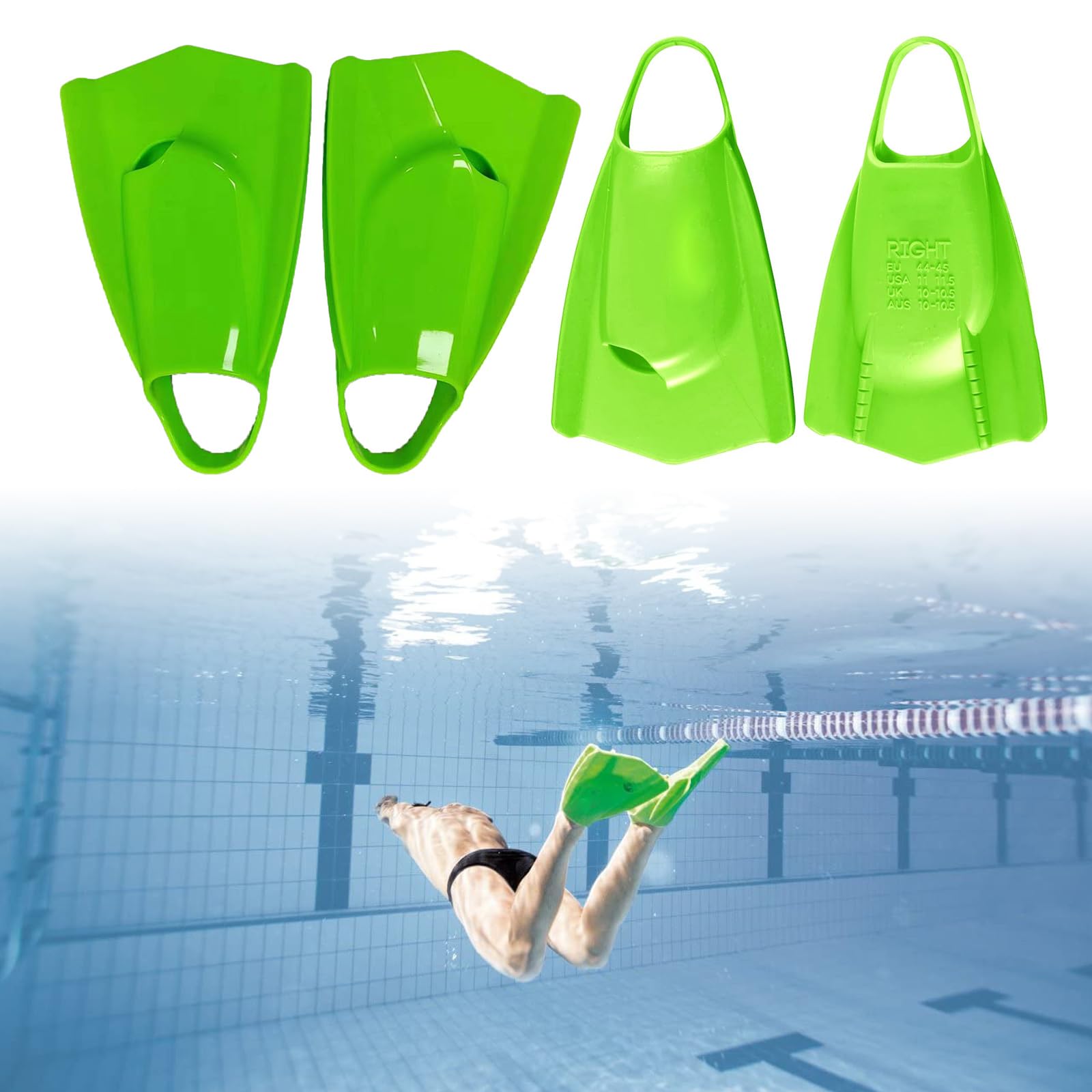 Aletas de buceo cómodas y cortas, tamaño de viaje, aletas de natación de silicona para bucear, natación