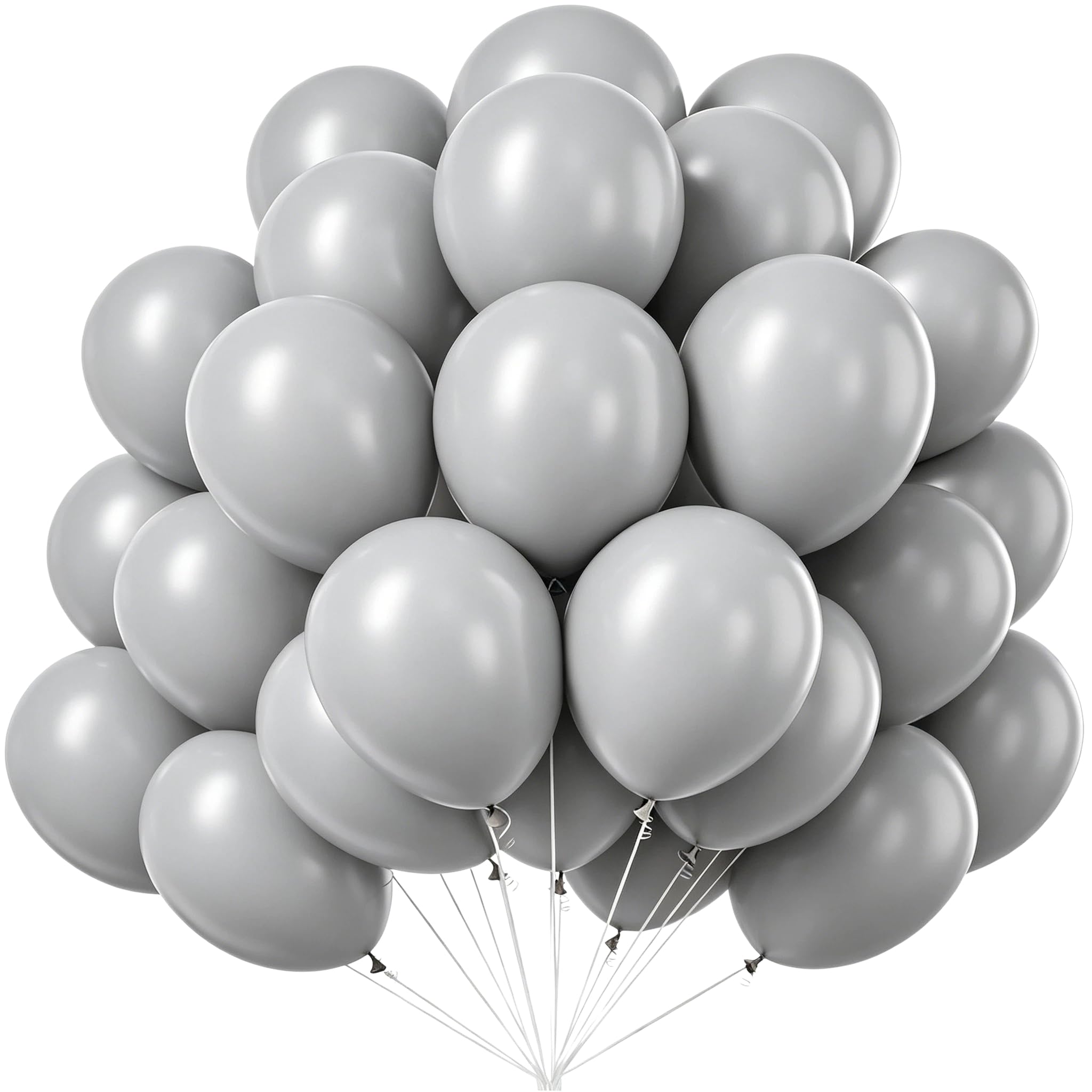 Balloons Grey, Pack of 100 Grey Balloons, 10 Inch Latex Balloons Birthday, Balloon Party Decoration Birthday Wedding Festival Anniversary Decoration