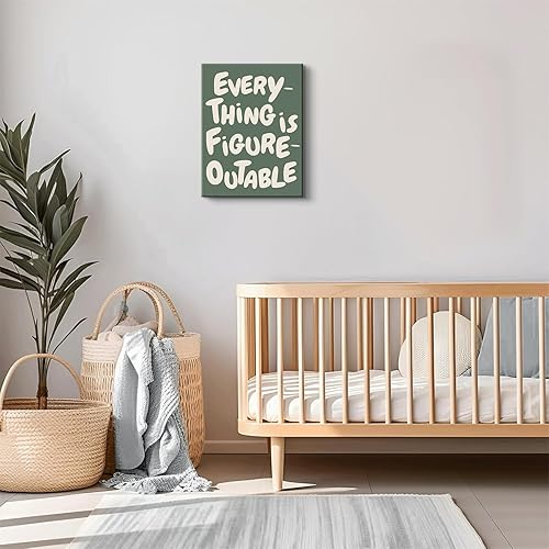 Miniatura 7 de QWETTY666 - Lienzo motivacional para pared, diseño de afirmaciones positivas para la oficina, decoración de pared, color verde salvia, impresión