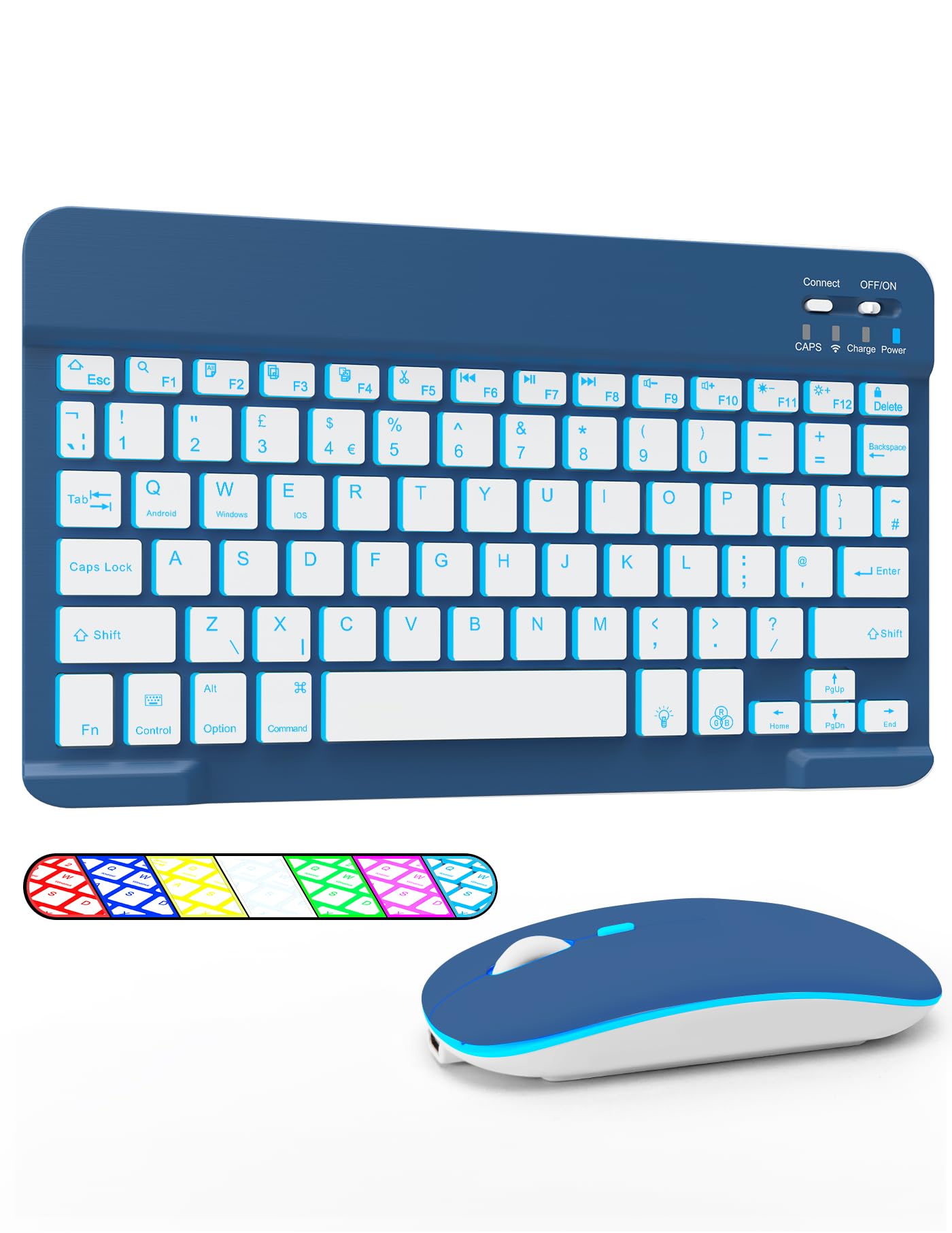 Teclado inalámbrico retroiluminado universal Bluetooth y mouse para tablet LAMA 8