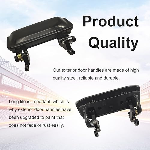 Miniatura 4 de KEVWR Juego de 2 manijas de metal para puertas exteriores, delantera izquierda para conductor y lado derecho del pasajero, compatible con Ford