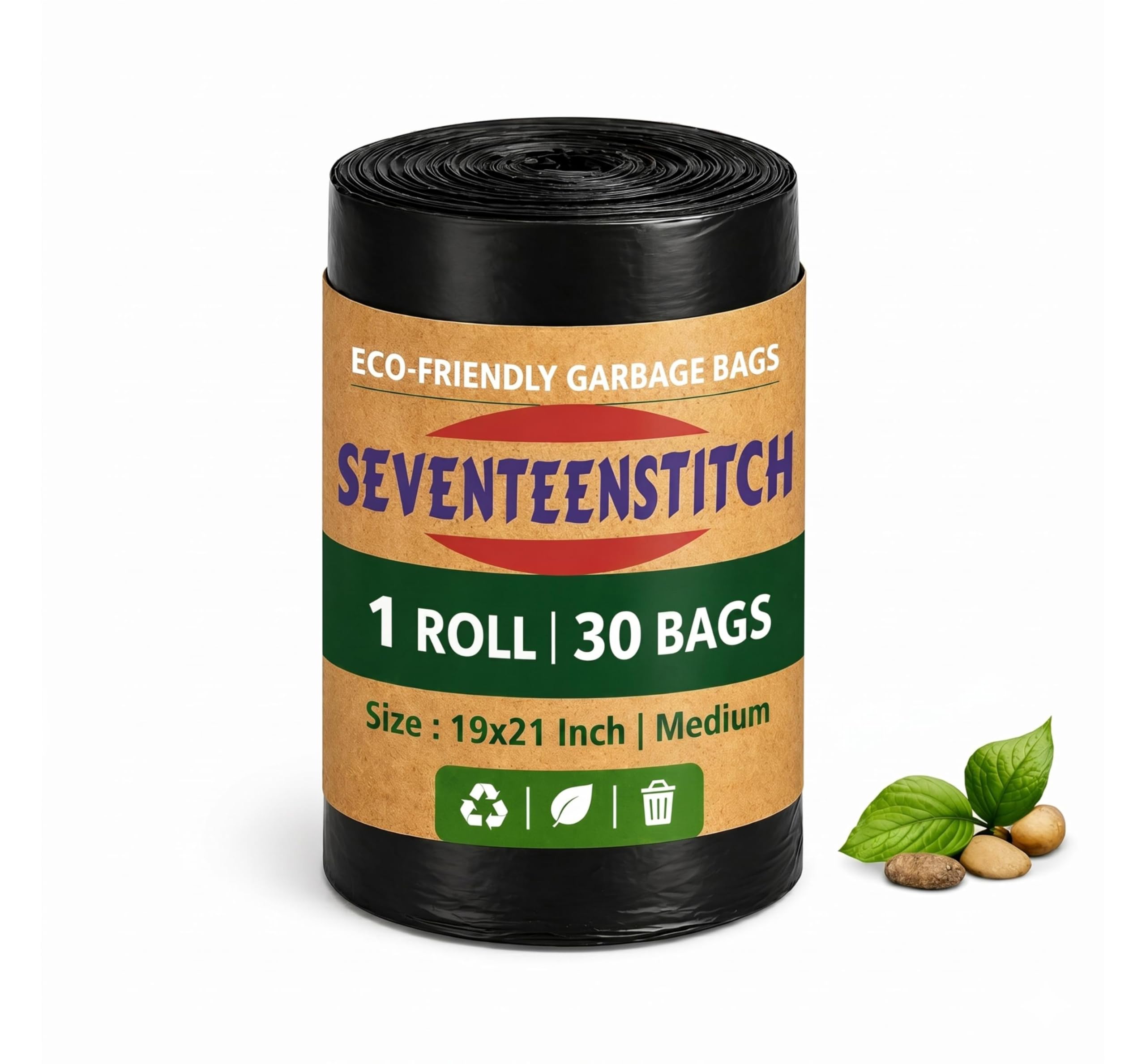 Medium Garbage Bags - 4 Roll Pack, Leak-Proof & Odorless -8 Medium Garbage Bags - 4 Roll Pack, Leak-Proof & Odorless -8