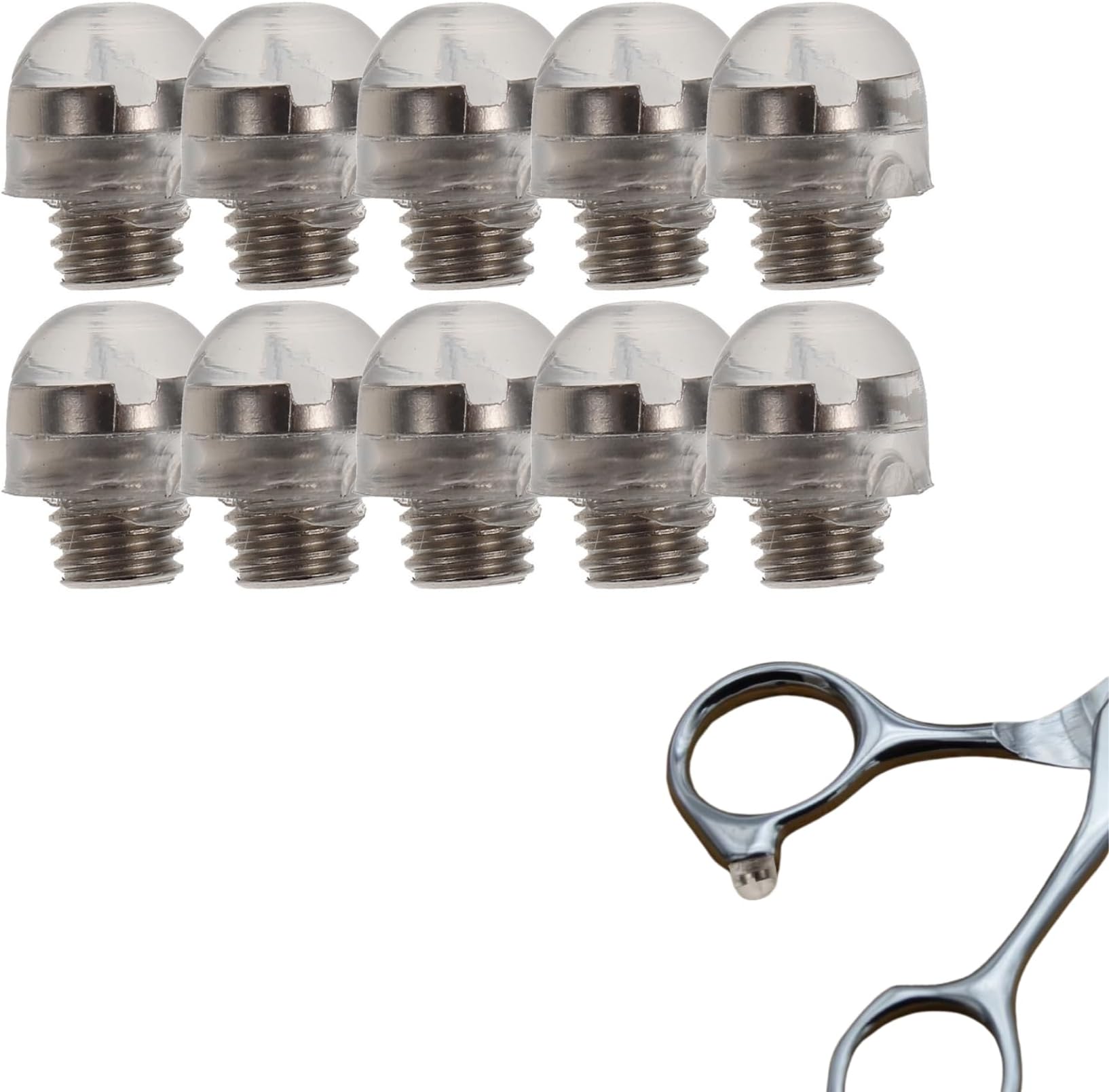 POPETPOP 20 Pcs Hair Scissors Rubber Silencer: Silver Hair Scissor Muffler Accessories, Rubber Muffler for Barber Salon Styling Tools Replacement