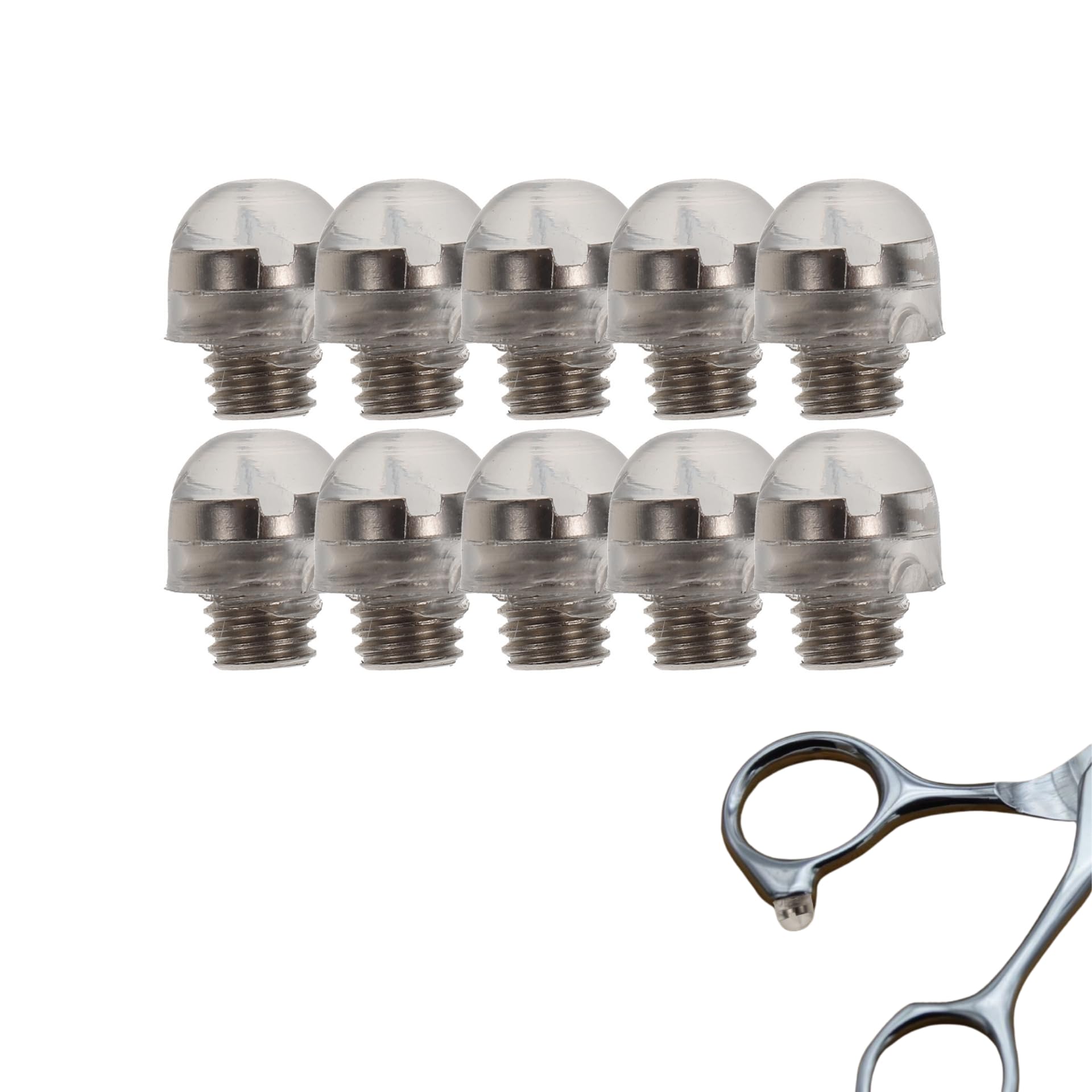 POPETPOP 20 Pcs Hair Scissors Rubber Silencer: Silver Hair Scissor Muffler Accessories, Rubber Muffler for Barber Salon Styling Tools Replacement