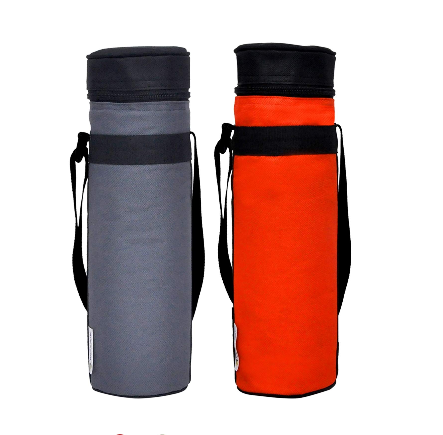 Marine Pearl Thermal 1L Bottle Cover Carrier Holder Sleeve with Adjustable Shoulder Handle & Zipper Closure (Set of 2, Grey & Orange) (B08255SQWS) Amazon Price History, Amazon Price Tracker