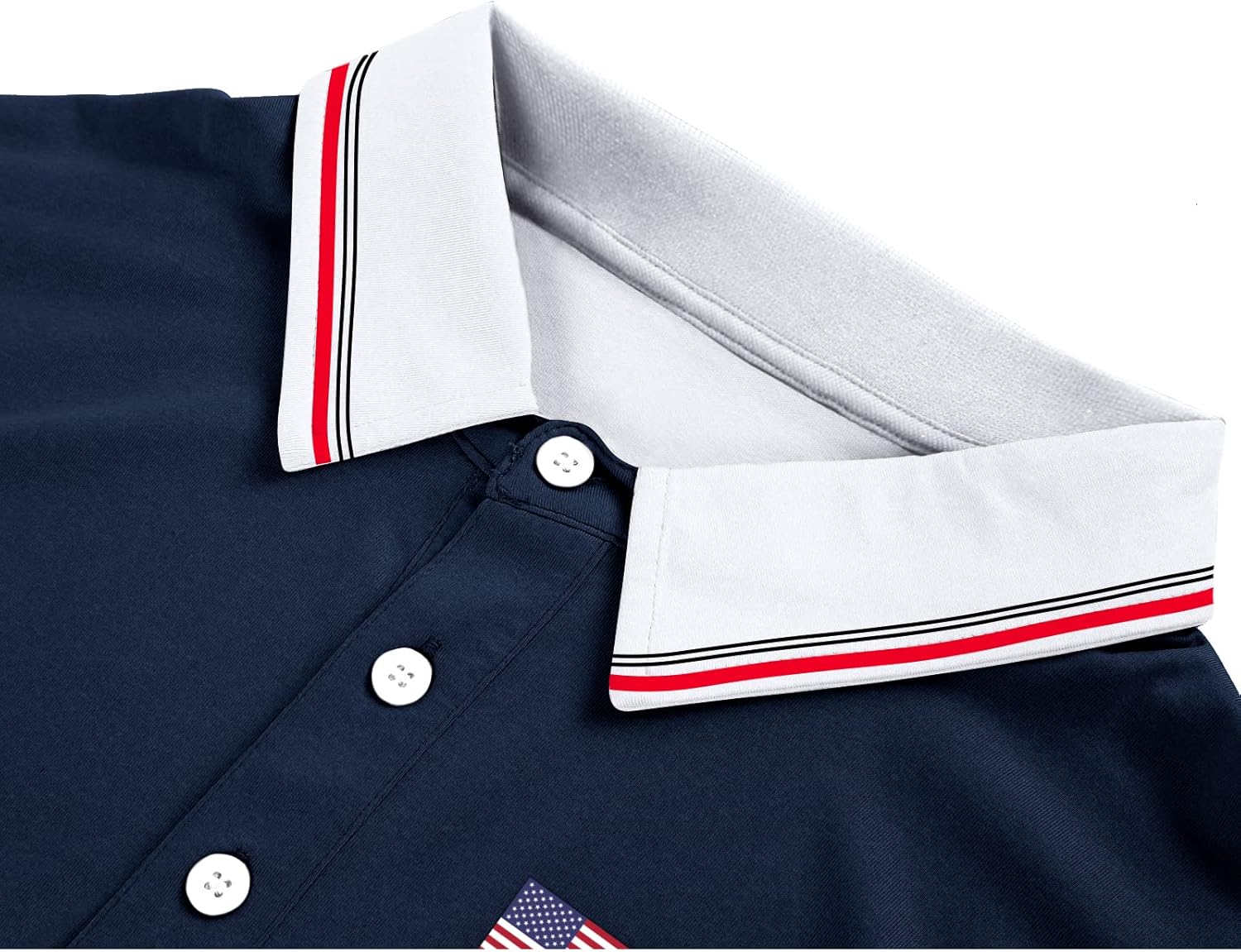 Men's Patriotic Polo Shirts Moisture Wicking Short Sleeves 4th July American Flag Golf Tennis Shirt Casual T-Shirt - Image 4