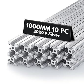 BC Labs T Slot Aluminum Extrusion - [ 10 Pack ] 2020 Aluminum Extrusion [ V Type ] DIY | Extruded Aluminum T Slot | 2020 Extrusion | T Slot Rail | Aluminum T Track | Slotted Aluminum Extrusion 2020 |