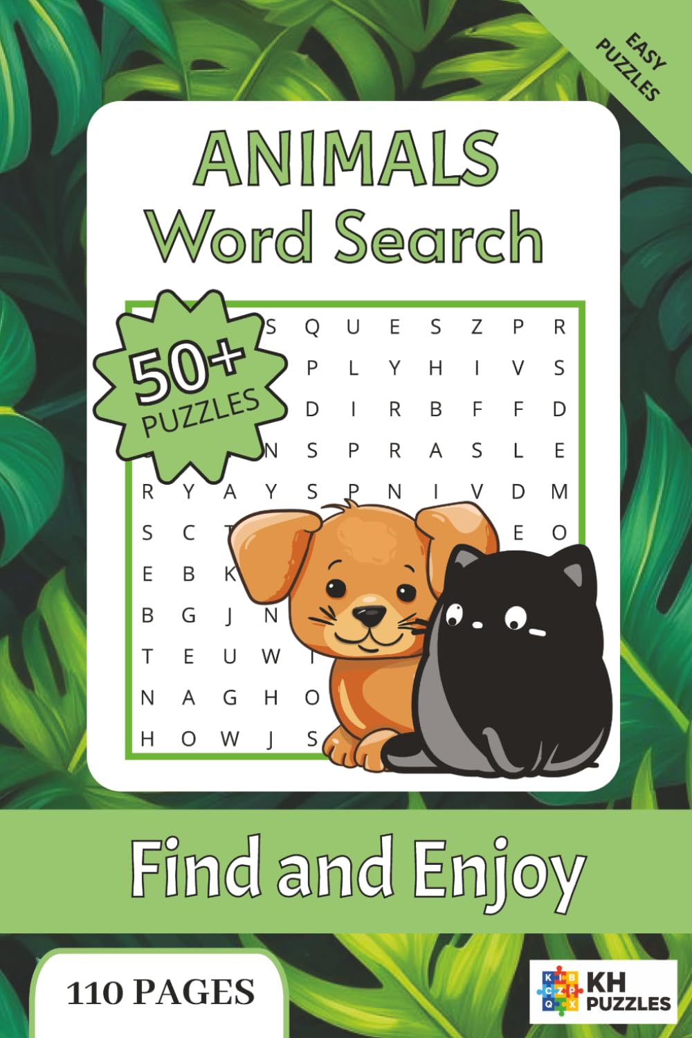 Animal Word Search Puzzle Book: Word Searches With Easy To Read Print About Animal, Wildlife, Fauna, And More | 6x9 inches, 110 pages | 50+ Puzzles … Gift For Vacations, Holidays And Free Times.