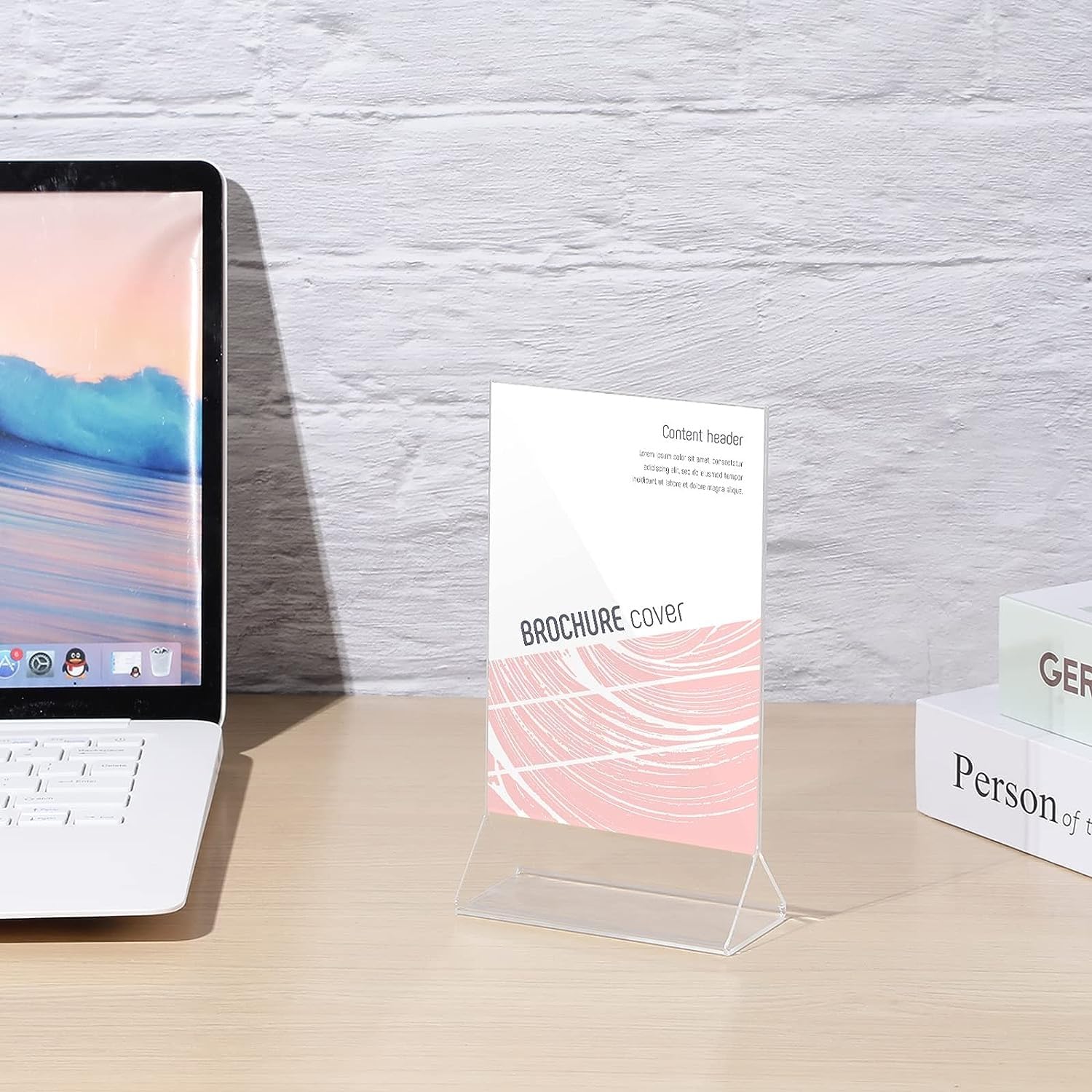 Soro Essentials- Set of 12- Acrylic 4” x 6” Card Holder– Clear Table Menu Display Stand Desktop Display Stand Paper Holder Table Top Sign Holder Suitable for Restaurants Office Home Store