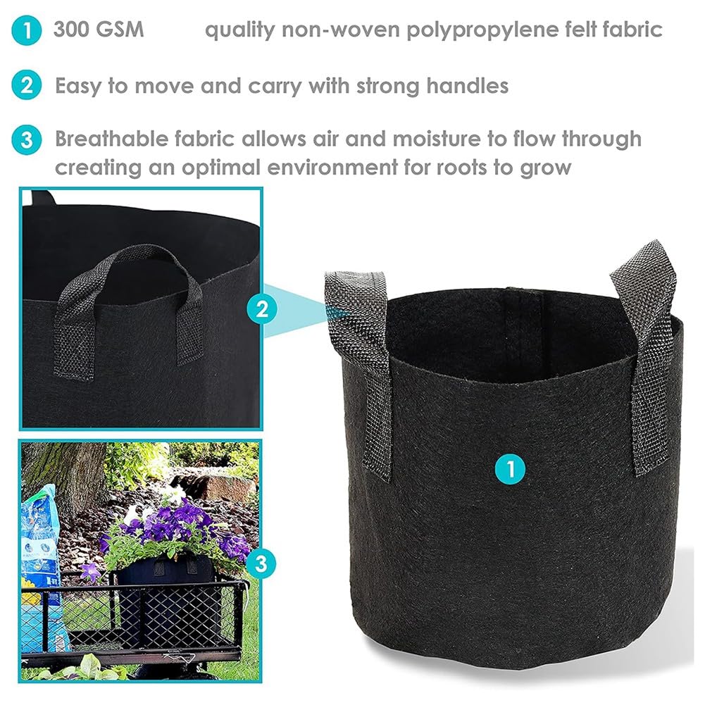 Les Pots de Semis Cultivent des de 30 Pcs 5pcs Tissu avec des Poignées Plantation D'