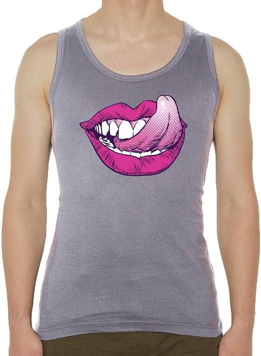 Licking The Lips Sexy Cartoon Graphic Men's Tank Top T-Shirt : Amazon