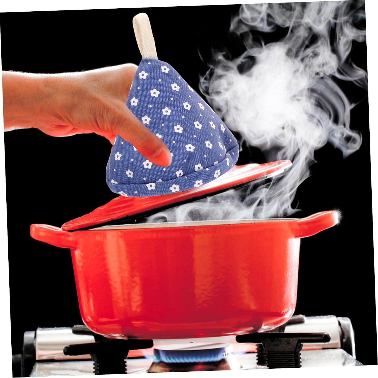 4 Pcs Hot Pot Lid Handle Mitts Scald Pot Knob Grabber Covers Triangular Design for Secure Grip Kitchen Accessories Ideal Pot Holders for Safe Cooking