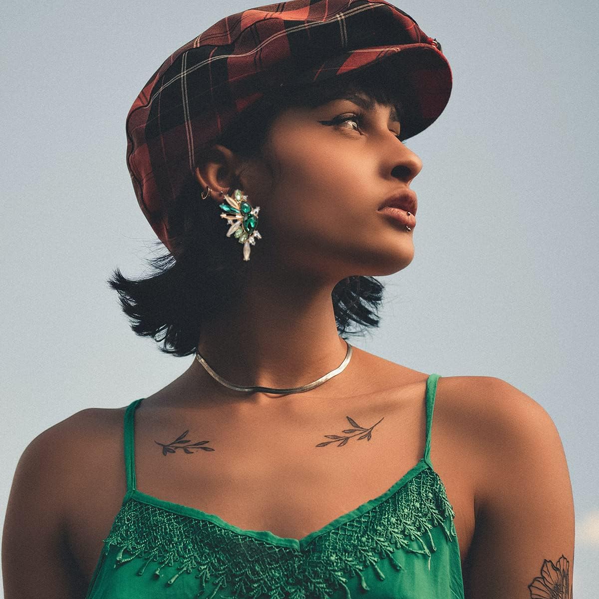 Vintage Rhinestone Statement Clip on Earrings Retro Crystal Drop Dangle Earrings Cluster Non Pierced Earrings for Women - Image 7