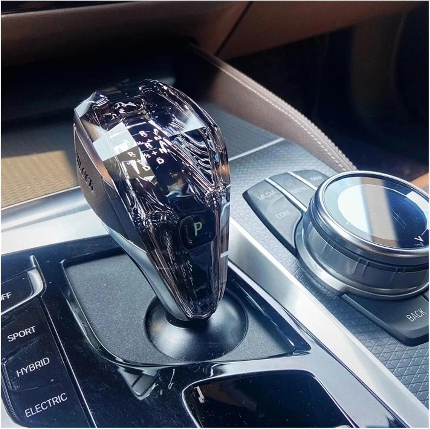 RHD Crystal Gear Shift Knob Short Type Compatible for BMW IX3 G08 G30 G31 G12 G38 Gearbox Handle F36 E70 F10 F20 F30 F32(E70 Short 1PCS-RHD)