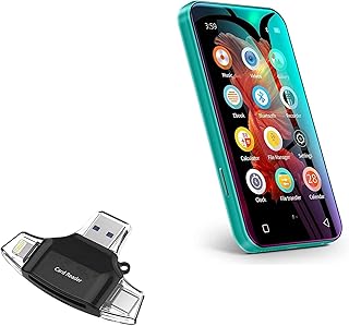 BoxWave Smart Gadget Compatible with TIMMKOO Q3E MP3 Player with Bluetooth - AllReader SD Card Reader, microSD Card Reader SD Compact USB for TIMMKOO Q3E MP3 Player with Bluetooth - Jet Black