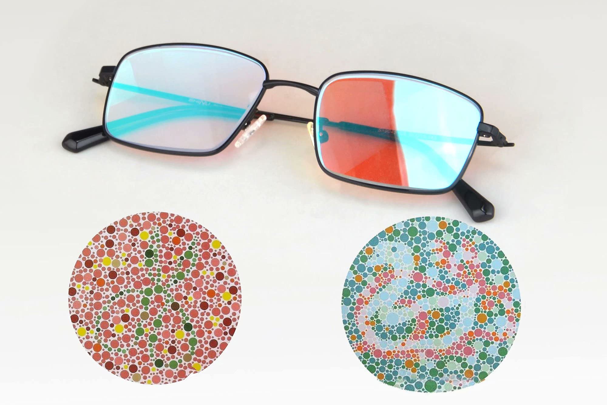 SHINU Farbenblinde Brille zum Rot-Gruen-Blindheit Herren Damen Lesebrille 3.5 Kurzsichtigkeit Brille 2.0-CB9045