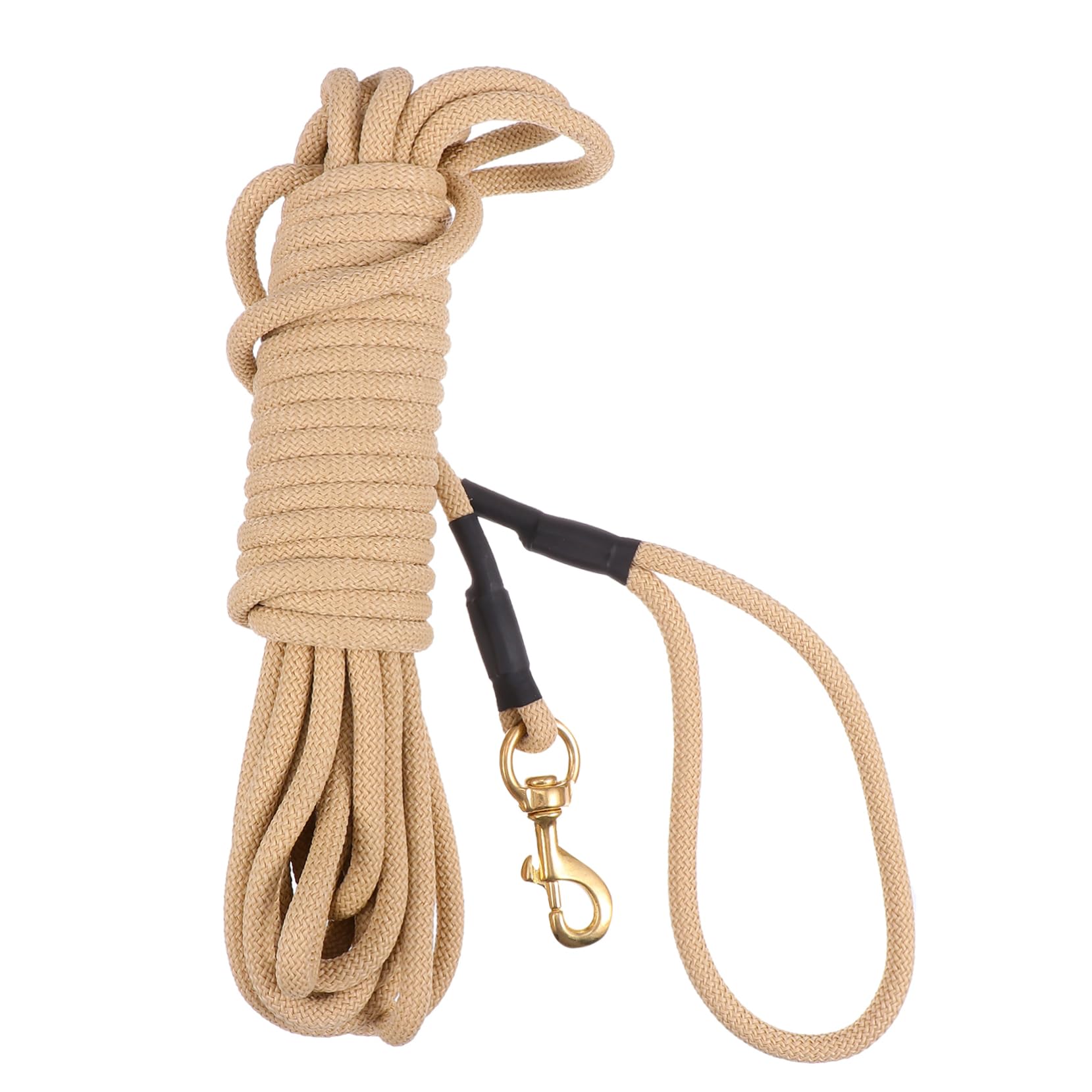 ibasenice Grosse Laisse de Dressage pour Chien 10m en Polypropylène Kaki | Crochet, pour Courir et Marcher, Facile à Nettoyer, Longueur Extra Longue
