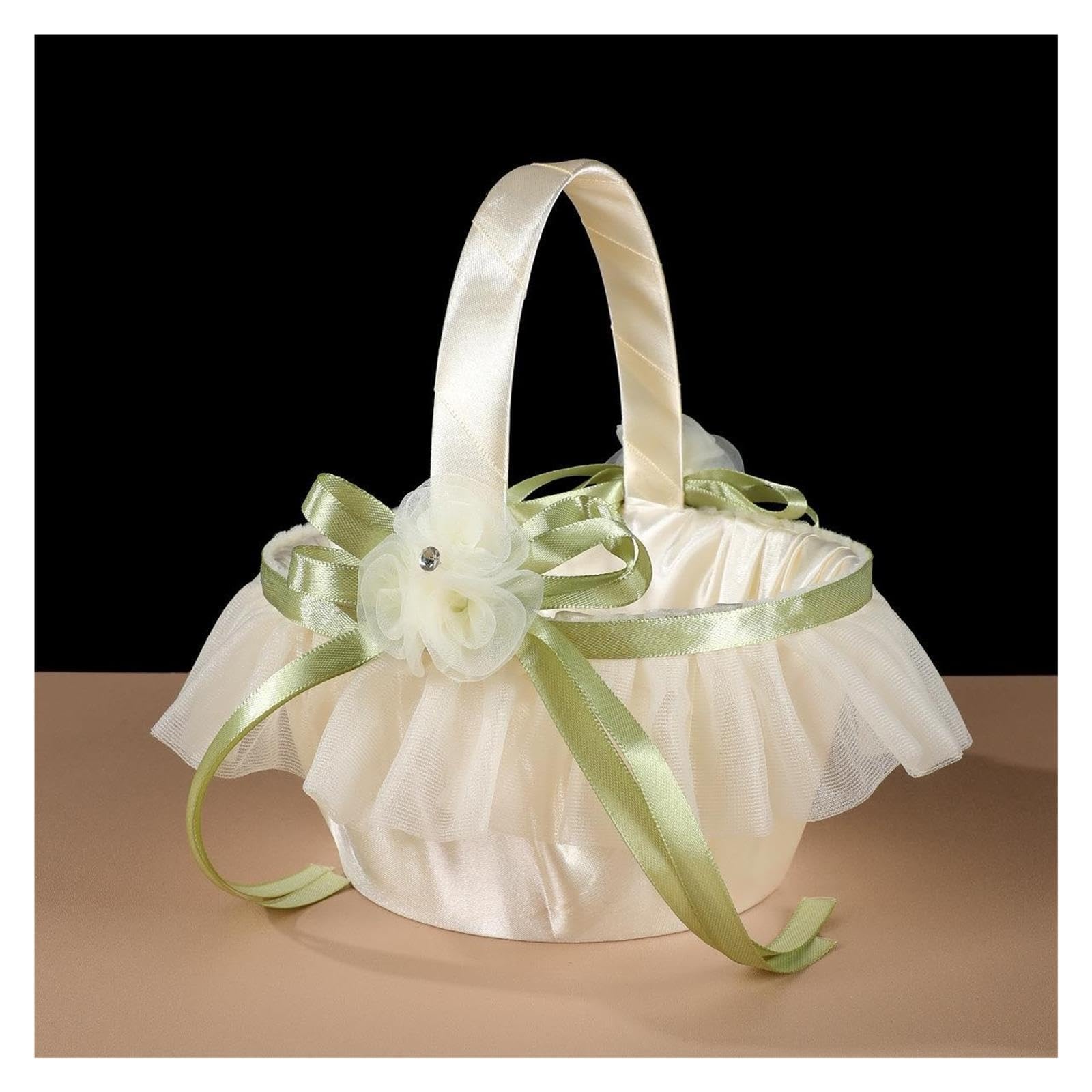 Hochzeitsblütenkorb, Blumenkorb aus Spitze im Waldstil for Hochzeiten(S)
