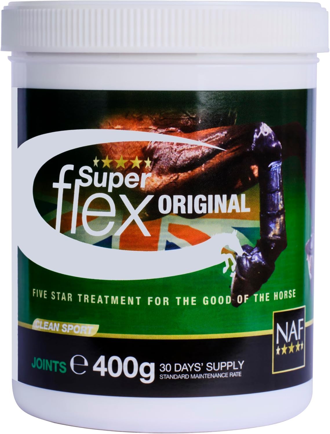 NAF Five Star Superflex 400 g – Gelenk‑Ergänzungsfuttermittel für Pferde – Mit Glucosamin, MSM, Chondroitin & Antioxidantien – Unterstützt Gelenkgesundheit, Beweglichkeit & Flexibilität