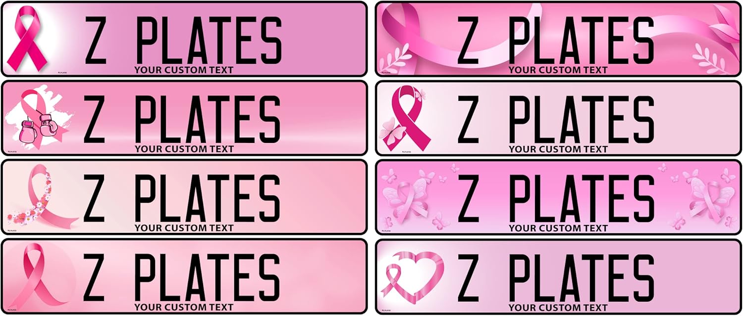 Breast Cancer Awareness Euro Style Custom License Plate