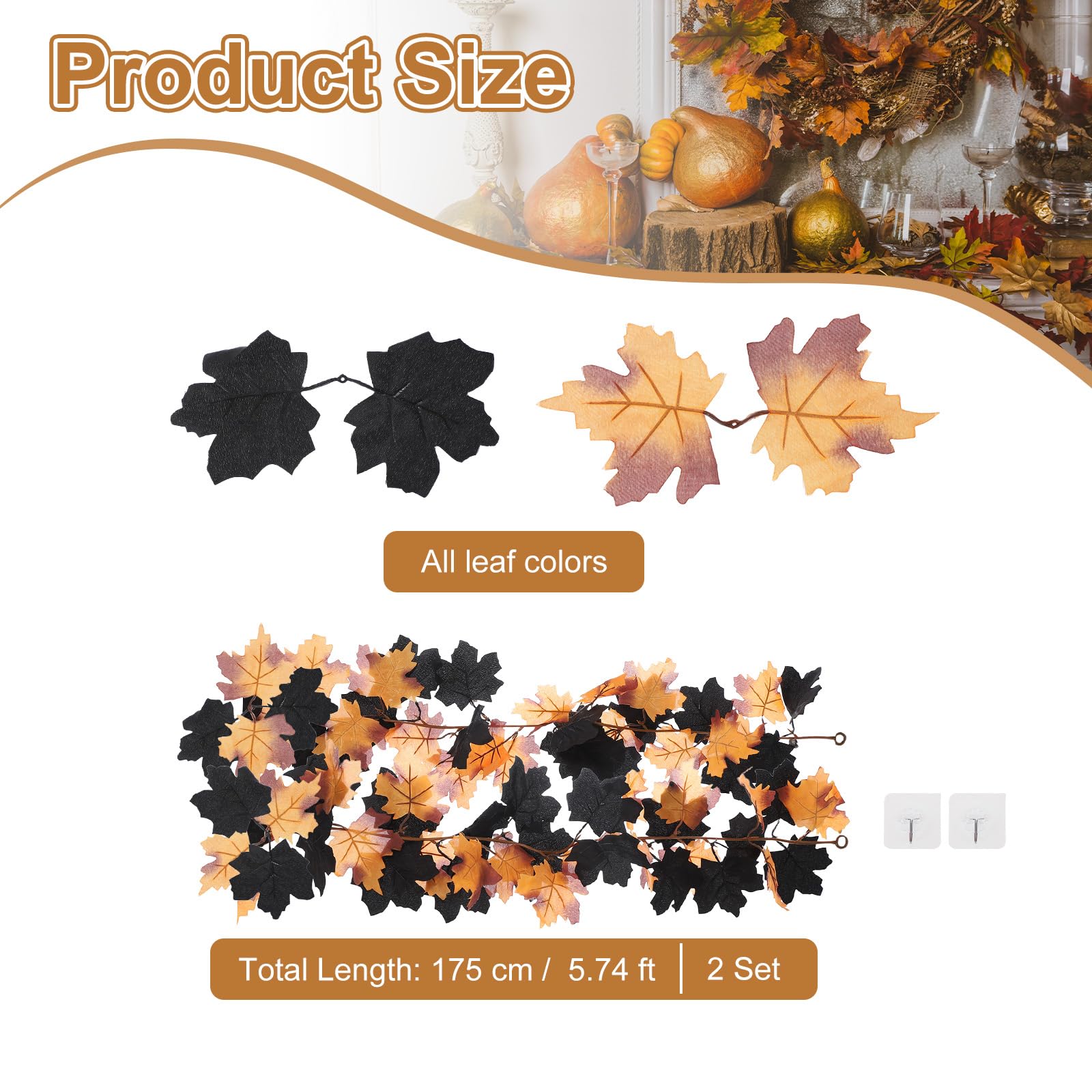 PATIKIL Fall Garlands 5.7Ft/Piece - Image 2
