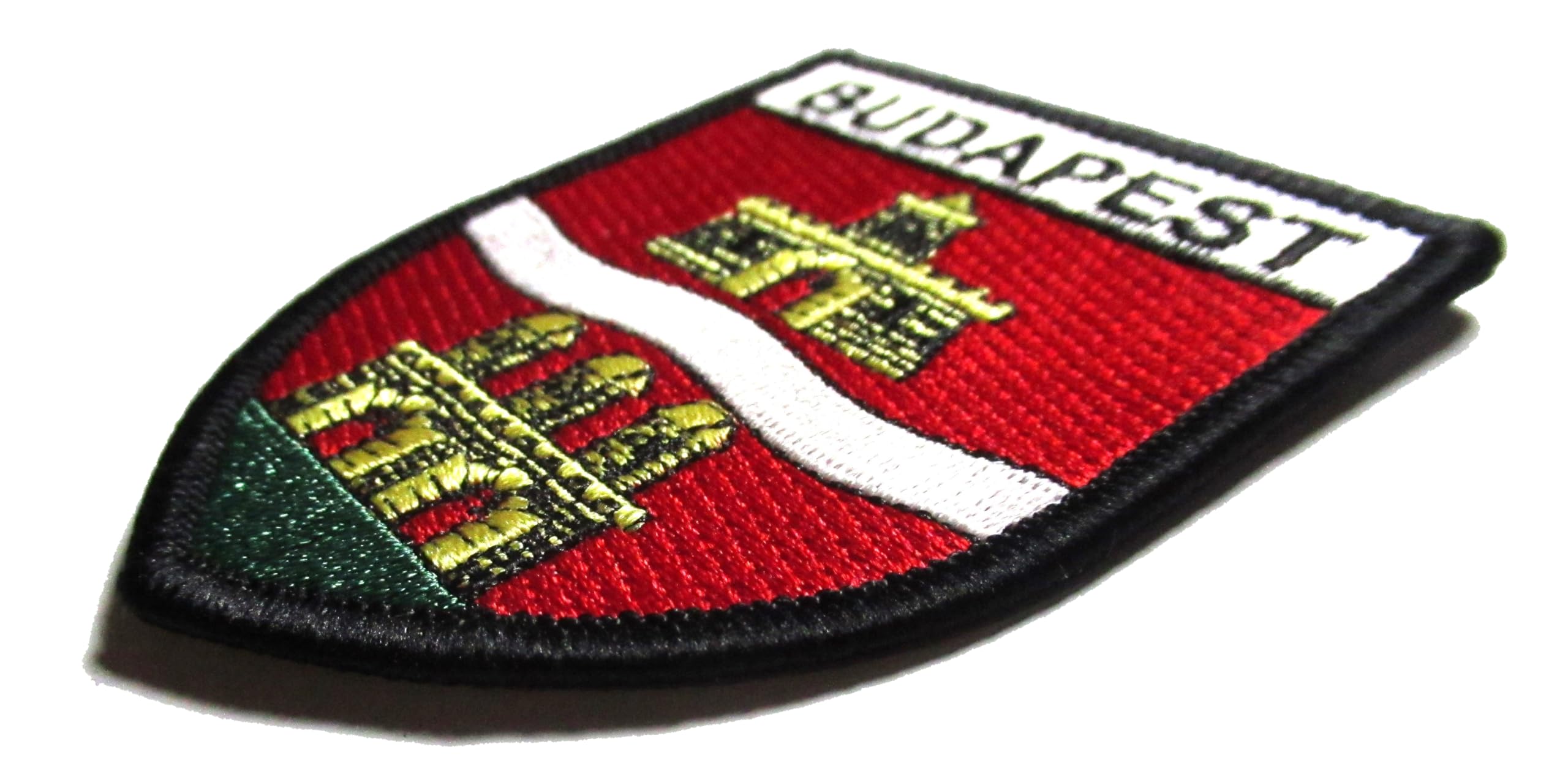 Écusson Brodé Drapeau Hongrie Thermocollant Bordure Or