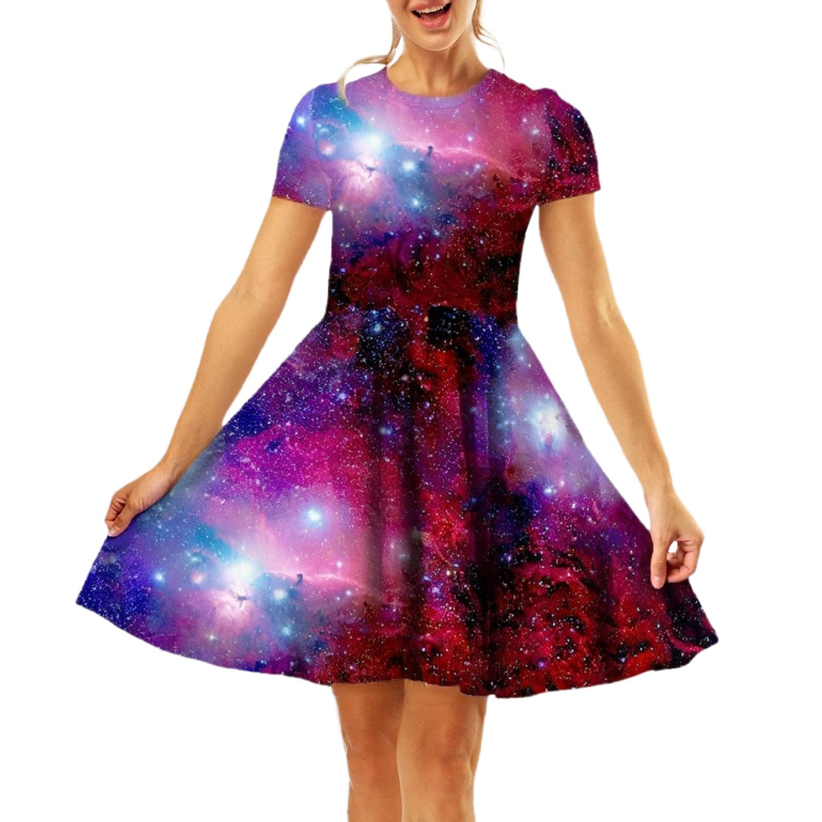 Robe imprimée 3D trapèze mi-longue décontractée chic - 8