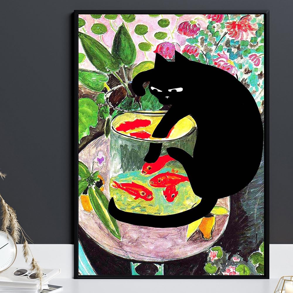 Amazon.co.jp: マティス 金魚と猫 ポスター 有名な絵画の猫 写真