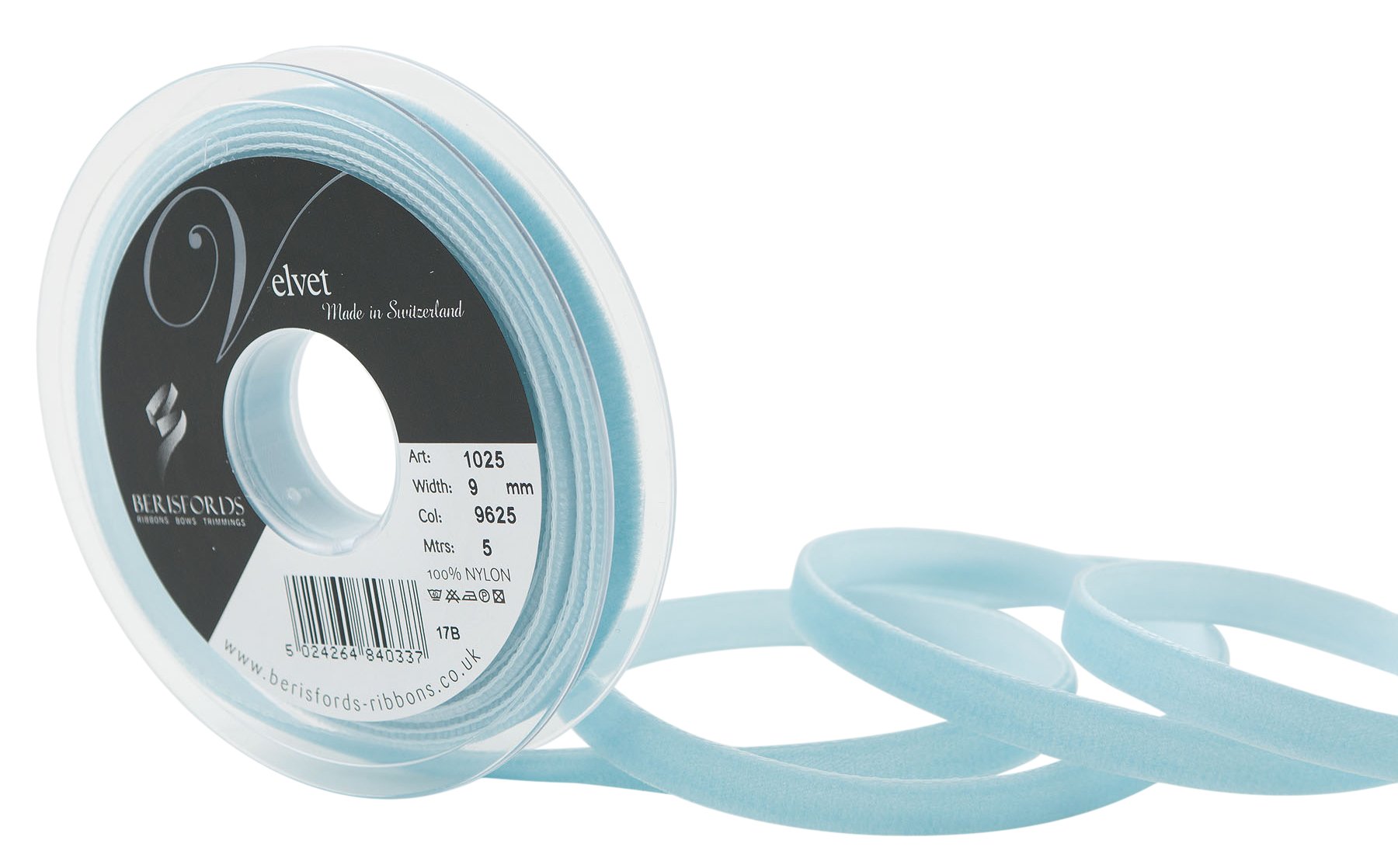 Berisfords 9625 Hortensia Velvet Ribbon Mini Roll