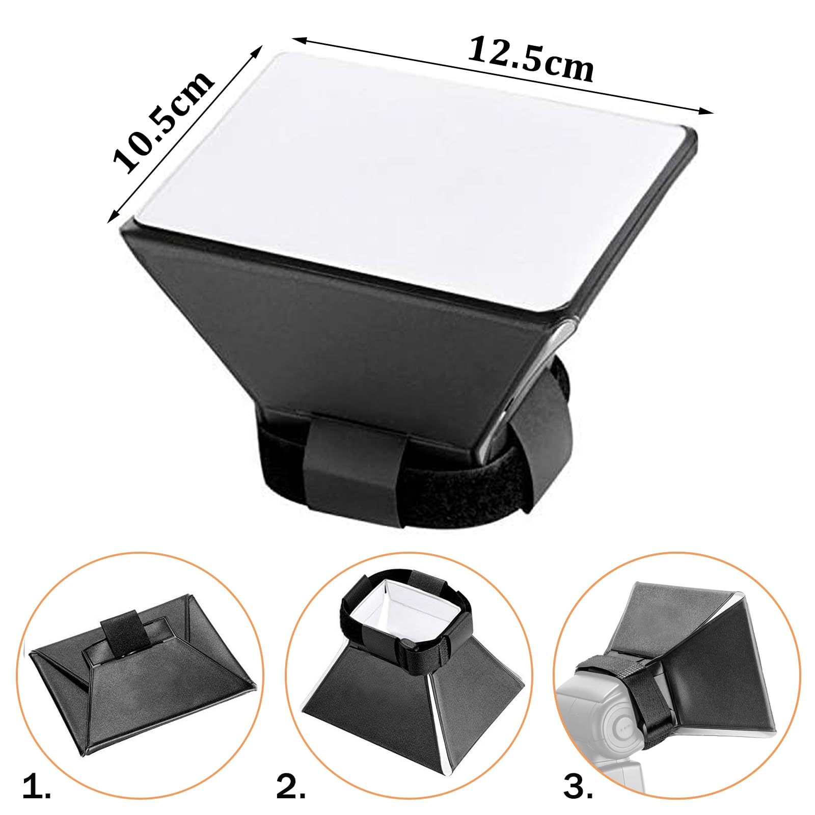 2 Pezzi Speedlite Flash Portatile con Softbox Rotondo Universale Diffusore Riflettore Piccolo