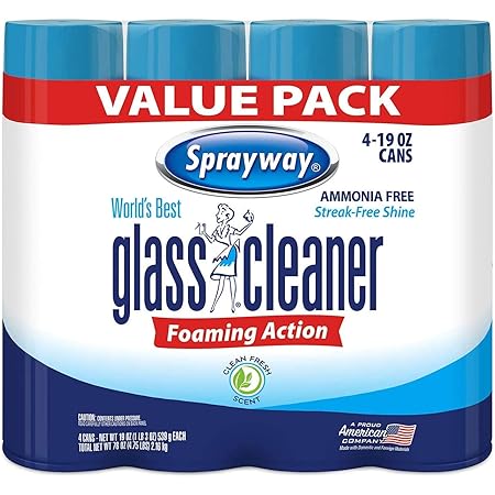 Sprayway 443331 Ammonia Free Glass Cleaner, 19 Oz. (4-Pack) (Packaging May Vary) (4 Case)