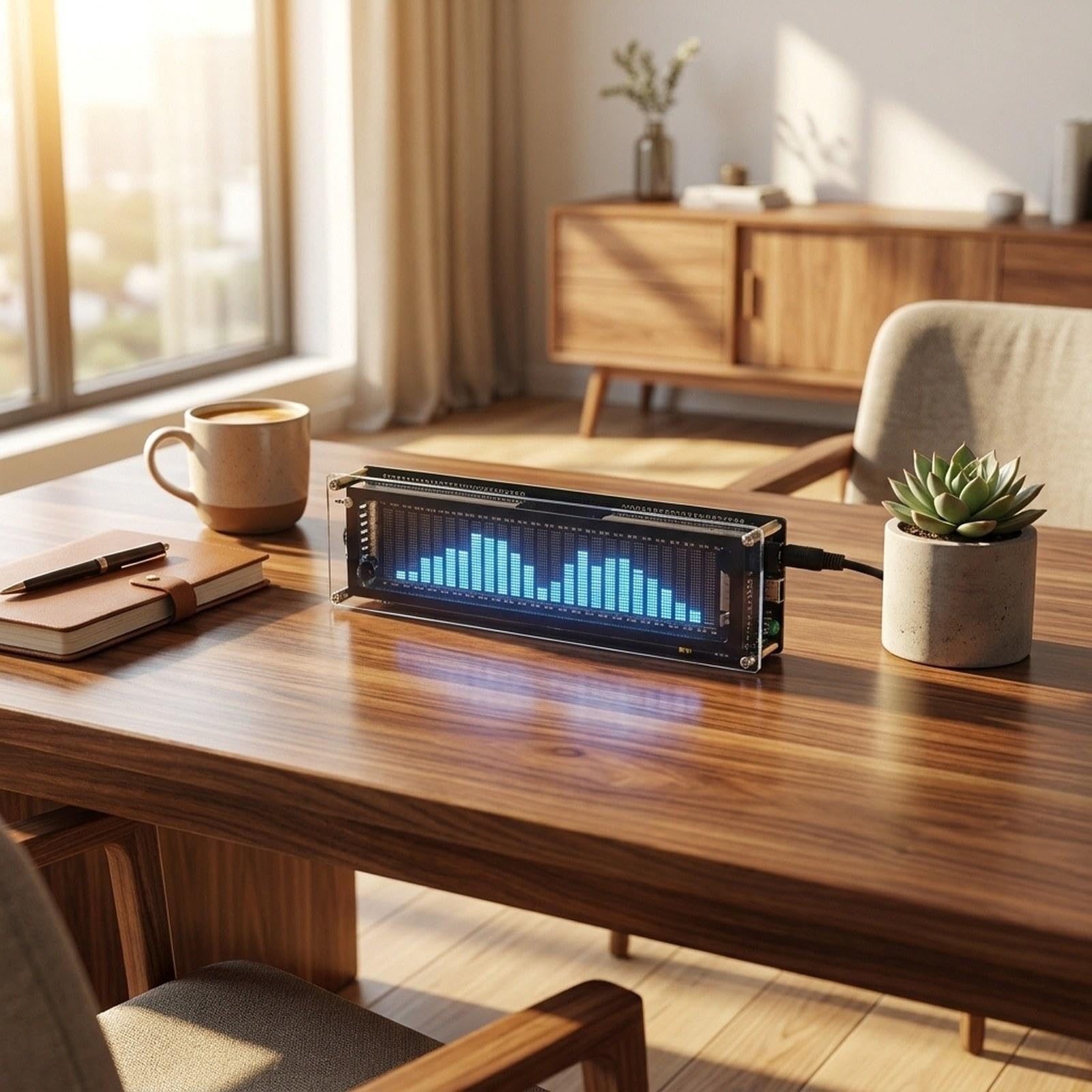 Audio Analyzer con Display E LED Indicatore Livello Sonoro Accessorio Acrilico per Appassionati di Musica Adatto a Decorazione Home