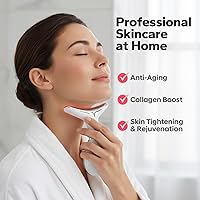 Vista 6 de Herramienta de masaje facial y cuello con terapia de luz roja, dispositivo de terapia de luz LED para cara y cuello, herramienta de cuidado facial