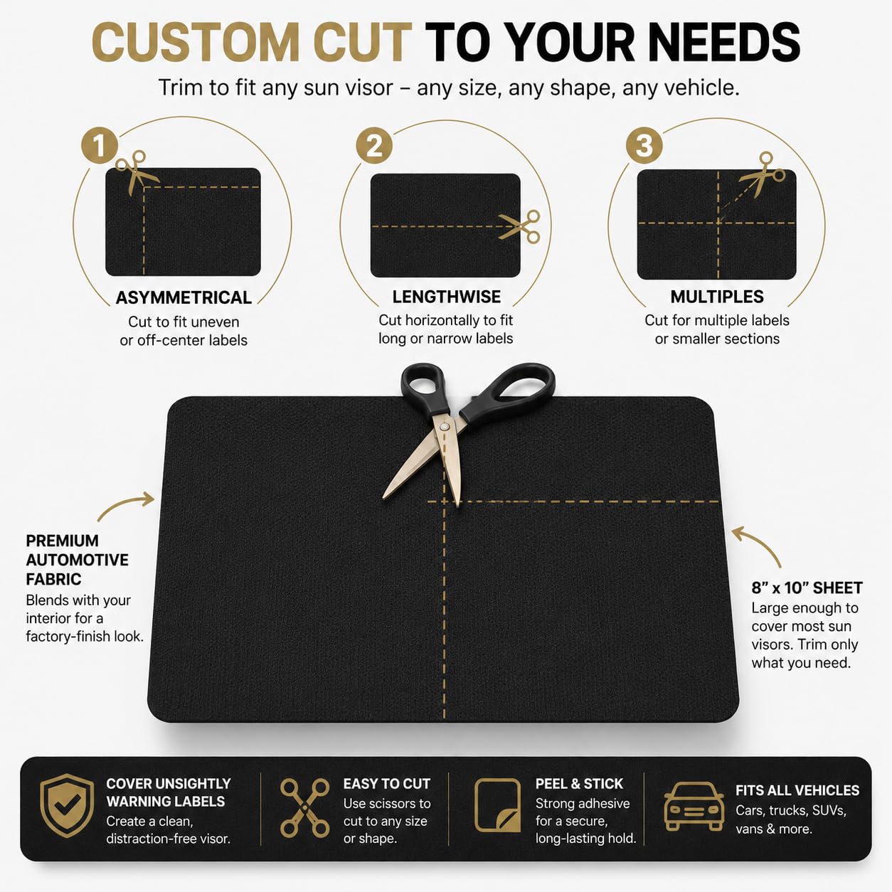 Amazon.com: Universal Sun Visor Warning Label Covers – Jet Black