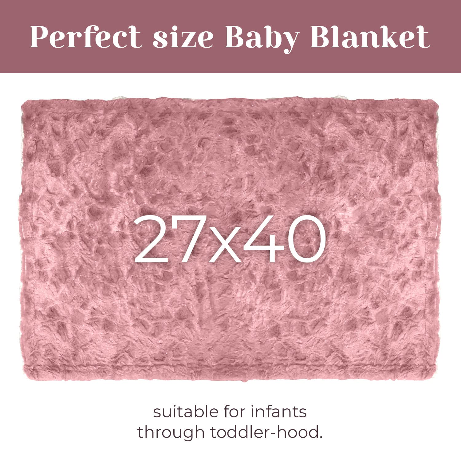 Personalized Baby Blanket - Luxury Faux Fur Receiving Blanket 27x40 Inches