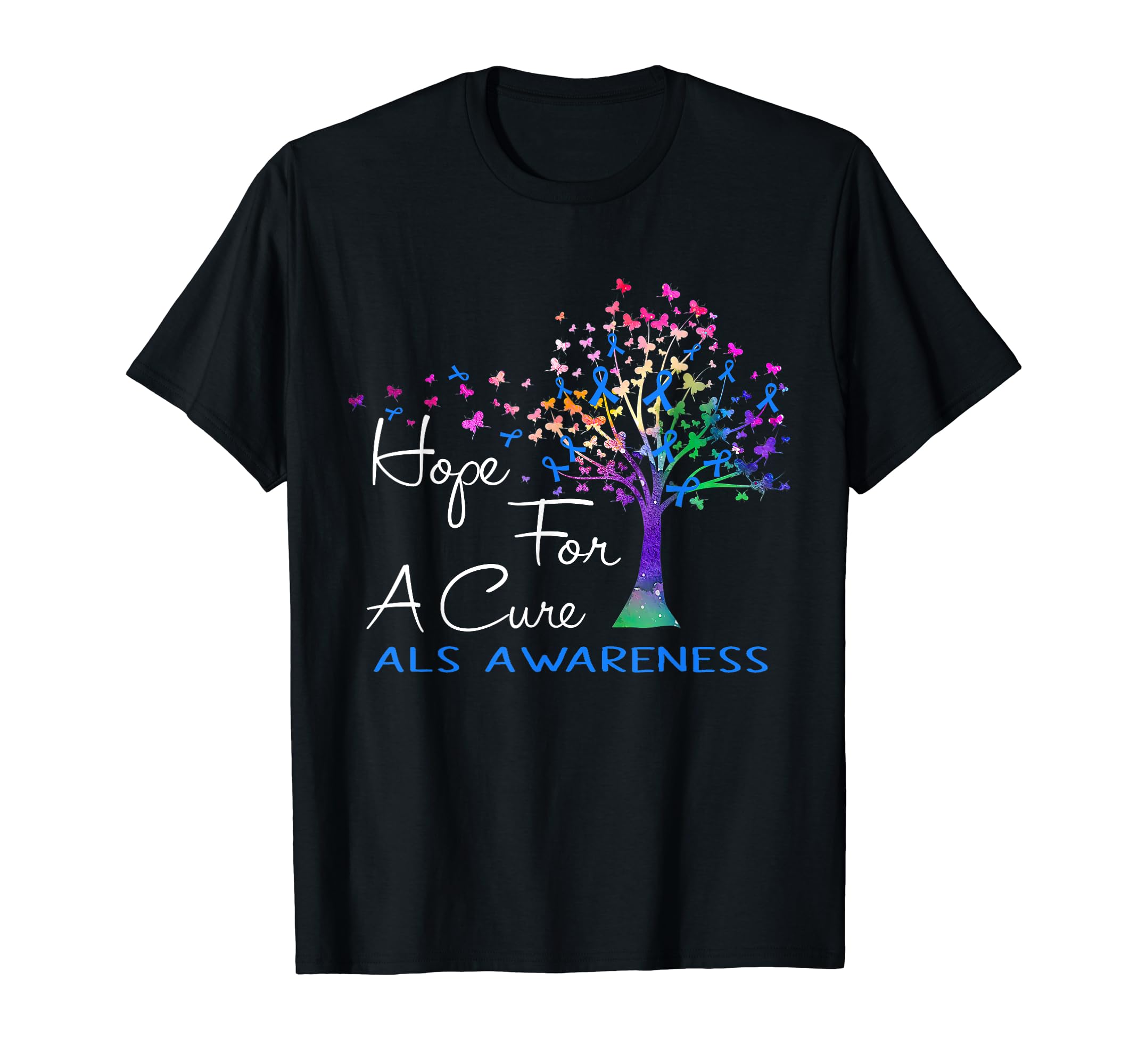 ALS AwarenessHope For A Cure ALS Awareness Tree Ribbon T-ShirtOEKO-TEX STANDARD 100
